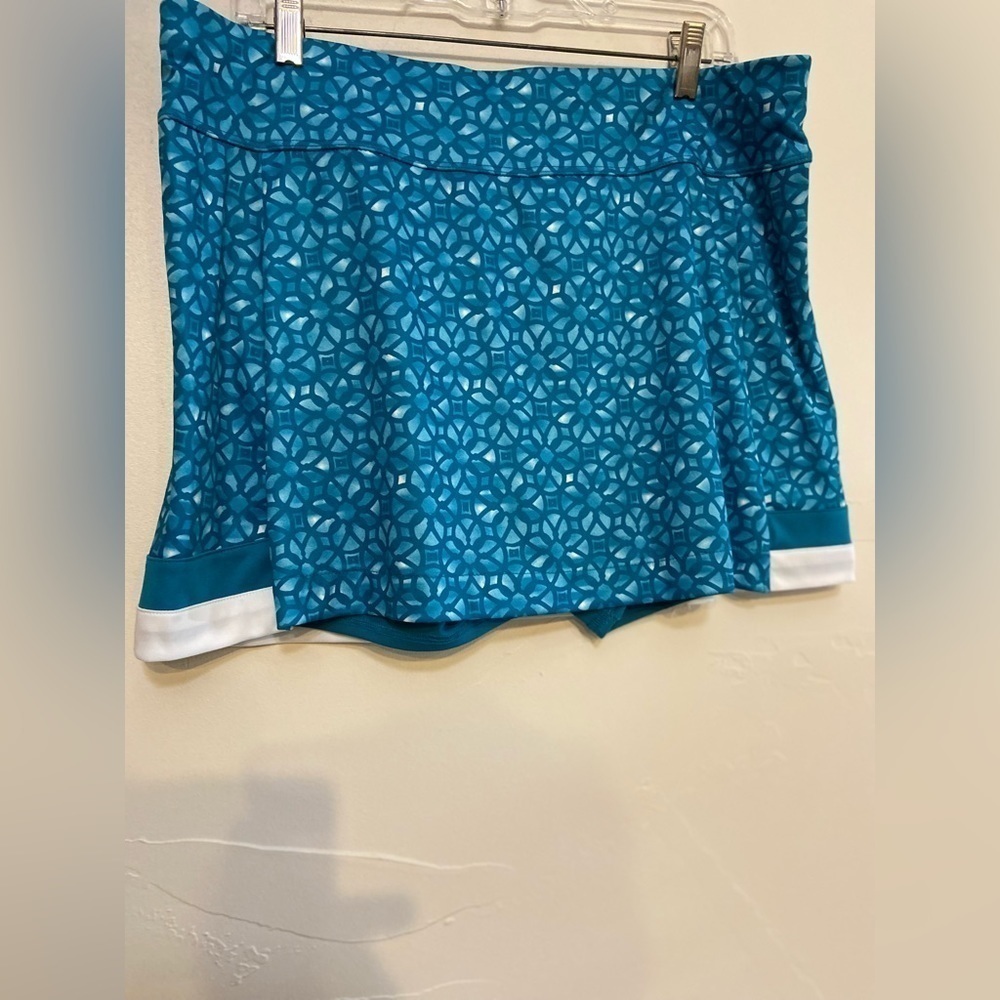 Athletic Stretchy Pull-On Skort~Blue & White~Back Pocket~Size XL - Picture 4 of 11